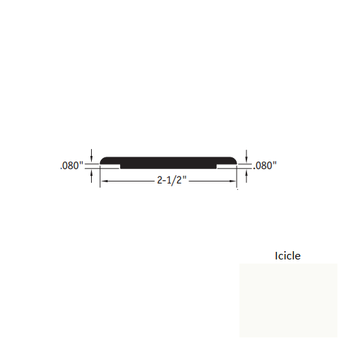 Johnsonite Icicle Vinyl Moulding / Trim - 2 1/2" X 12 Ft (144") X .080" - .080" Wheeled Traffic Transition - Wheeled Traffic Transition