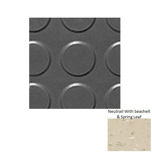 Spextones Neutrail With Seashell & Spring Leaf Rbt Radial High Profile Rubber Distinct Designs Tile - Textured - 18" X 18"