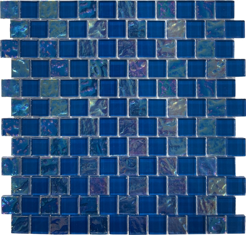 Bahama Blue Glass Mosaic - 1" x 1" - Polished