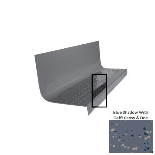 Spextones Blue Shadow With Delft Pansy & Doe Type 1776 With Flush Carborundum Strip Distinct Designs Rubber - 20 1/2" X 72" Stair Tread - Rgt Radial Ii Raised Disc Design