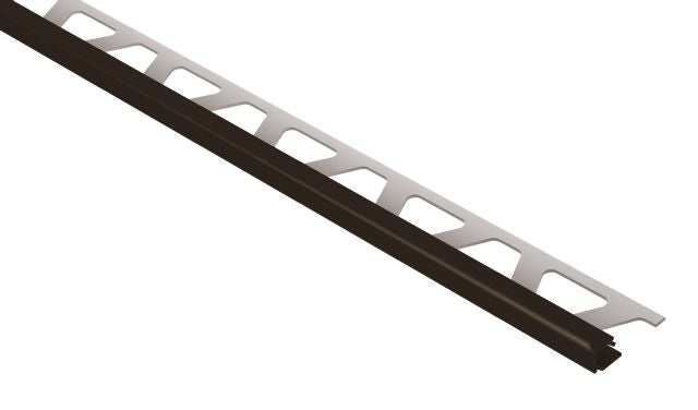 Quadec Square Edge Metal Tile Edging Trim - Black Brown Color Coated Aluminum