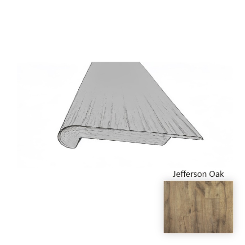 Naturetek Select Reclaim? Jefferson Oak Laminate Wood Moulding / Trim - 84" Overlap Stair Nose - Textured