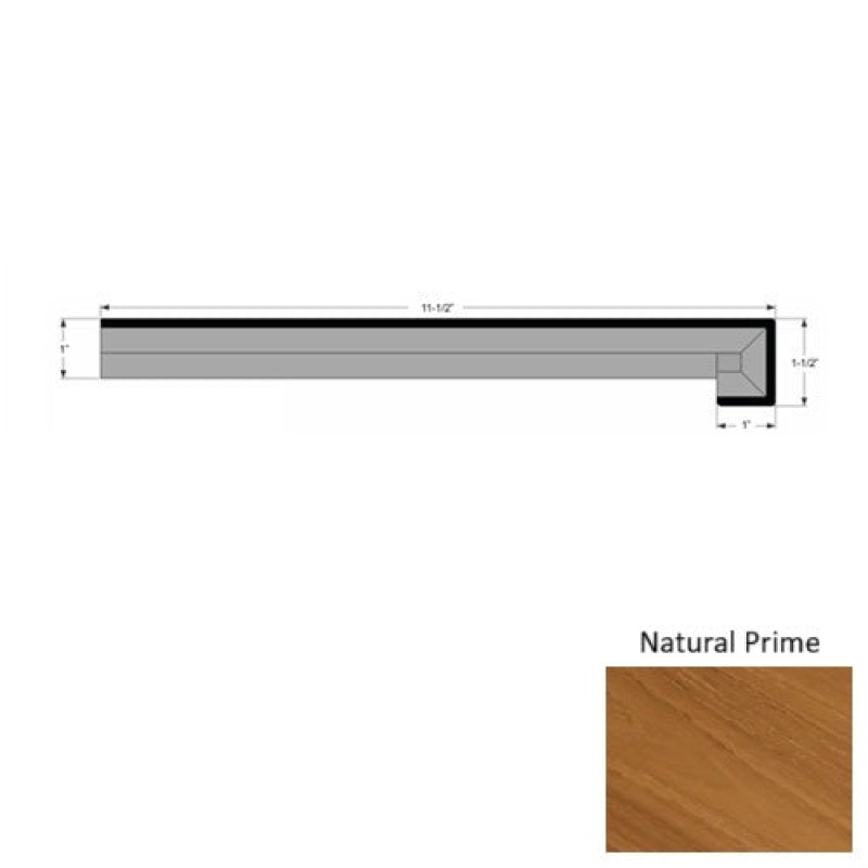 True Teak Natural Prime Hardwood Moulding / Trim - 11 1/2" X 71" Stair Tread - Urethane
