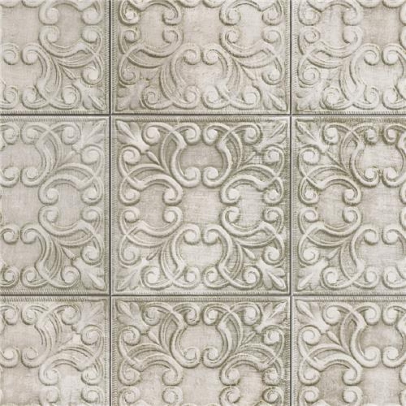 Victorian Tin Zinc Porcelain Tile - Glossy 17 3/8" x 17 3/8"