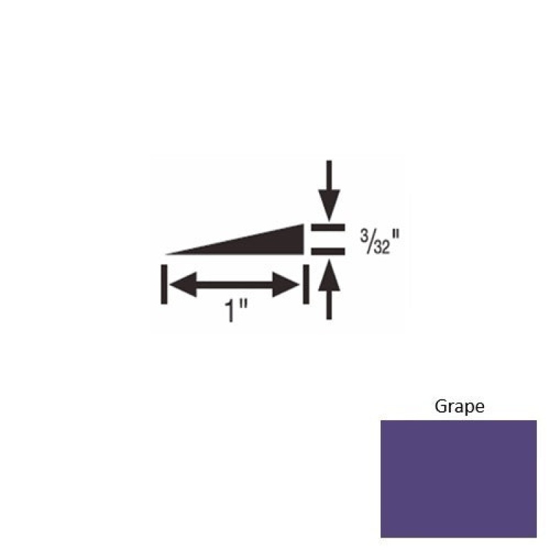Solid 48 Grape Rubber Reducer Strip - 1" X 9 Ft (108") X 3/32"