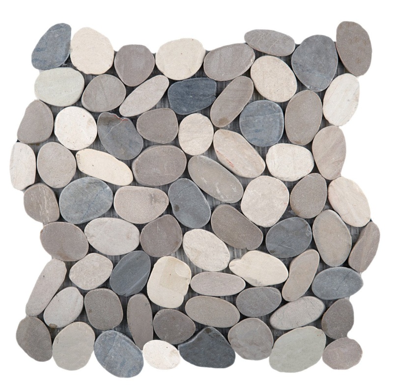 Venetian Medici Blend Pebble Mosaic - 12" x 12" Flat Matte