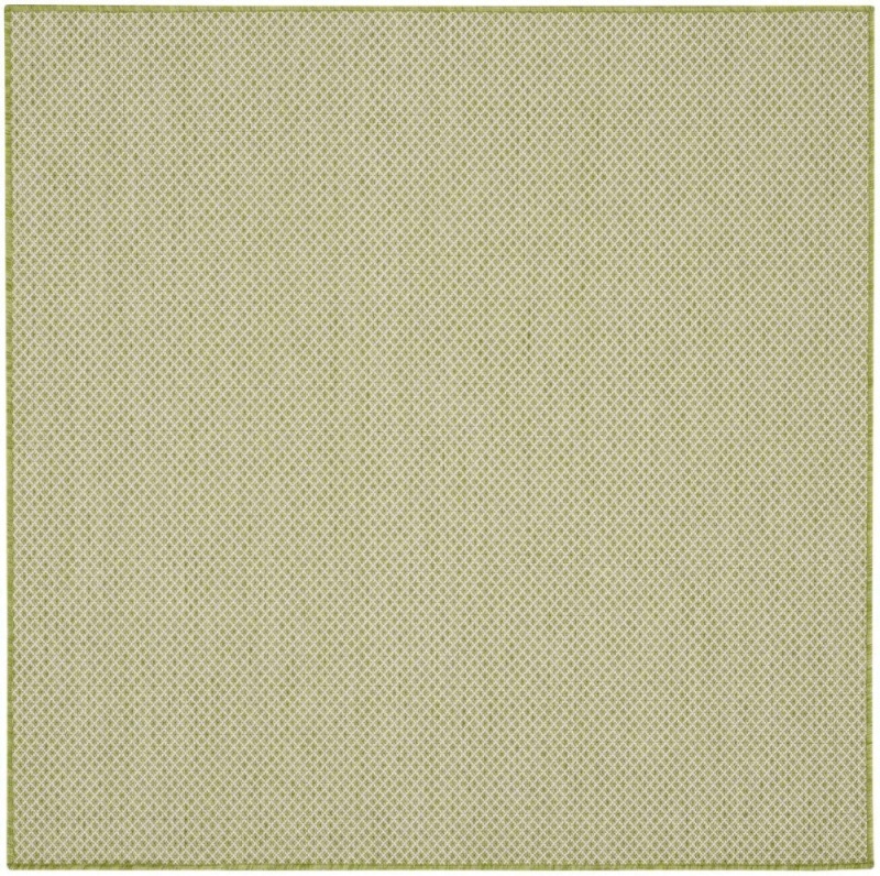 Courtyard Ivory Green Contemporary Area Rug