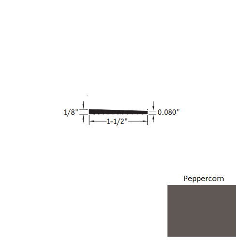 Johnsonite Peppercorn Vinyl Moulding / Trim - 1 1/2" X 12 Ft (144") X 1/8" - .080" Reducer - Reducer