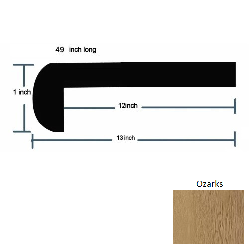 Aqua Tech Plus Ozarks Laminate Wood Moulding / Trim - 12" X 49" Stair Tread - Embossed