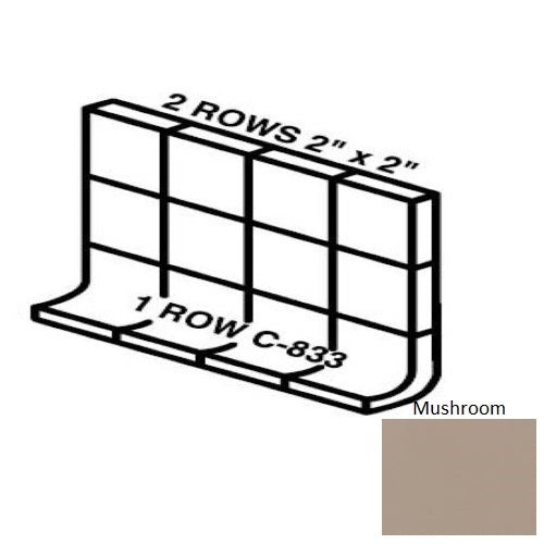 Unglazed Mosaics Mushroom Porcelain Wall Trim - 6" X 12" Built Up Base (Mt6ag) - Unglazed