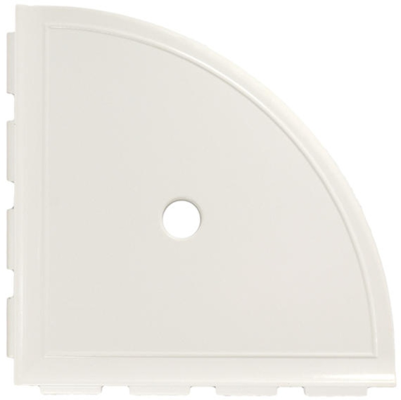 Bathroom Accessories White Gloss Resin & Ceramic Corner Shelf - 5" Radius - Glossy