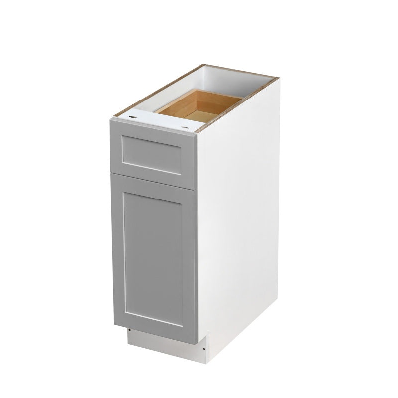 Mallorca Dolphin Gray Shaker Wood Kitchen Base Cabinet - 12" X 24" X 34 1/2" (Assembly Required) - Dolphin Gray