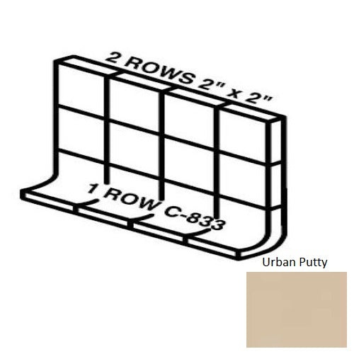 Keystones Unglazed Mosaic Urban Putty Porcelain Wall Trim