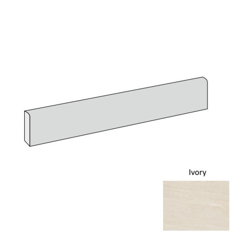 Trex Ivory Porcelain Floor Trim, 3" x 24" Bullnose