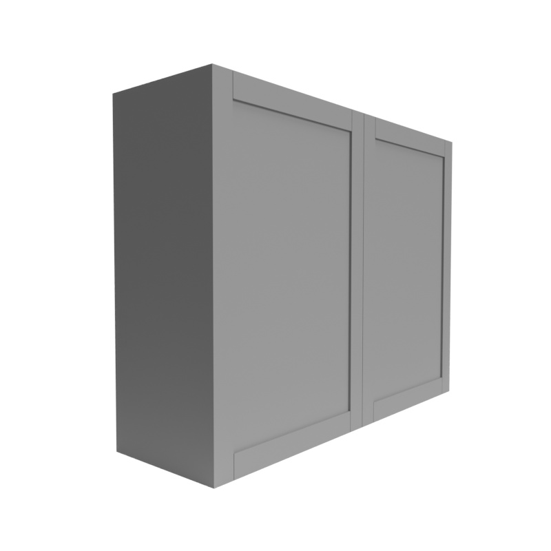 Single Shaker Grey Matte Wood Kitchen Wall Cabinet - 27" X 36" X 12" (Assembly Required) - Matte