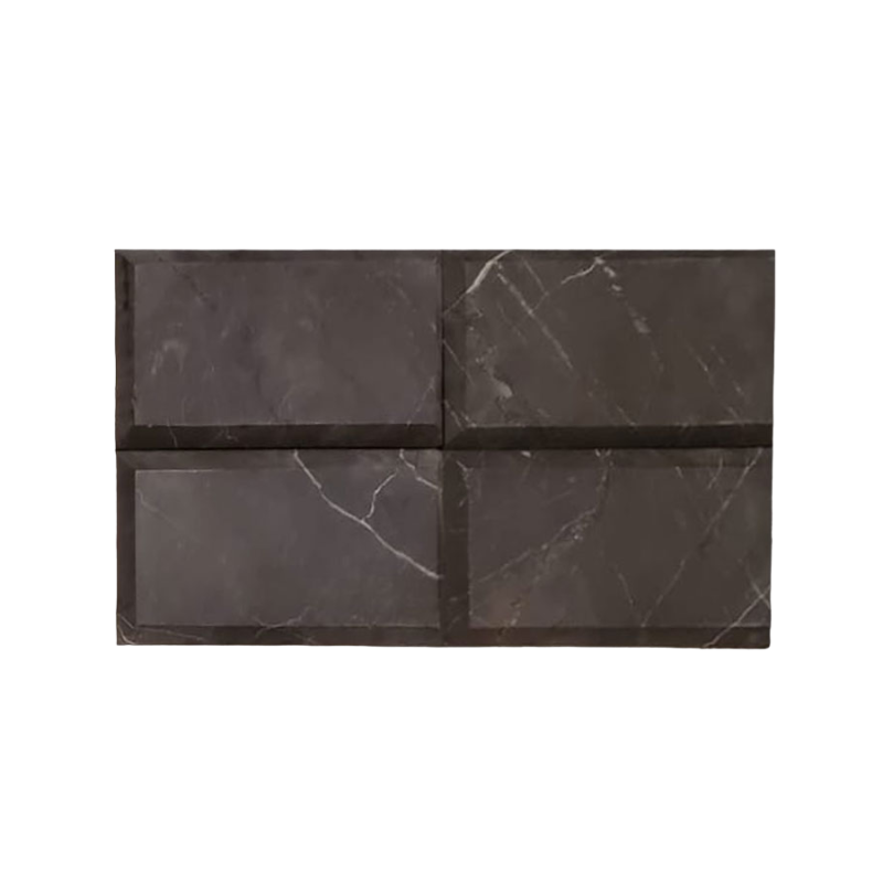 Nero Marquina Beveled Marble Tile - Honed - 3" X 6"