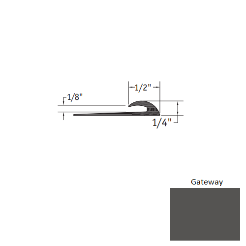 Johnsonite Gateway Vinyl Moulding / Trim - 1/2" X 12 Ft (144") X 1/8" Slim Line Transition - Slim Line Transition