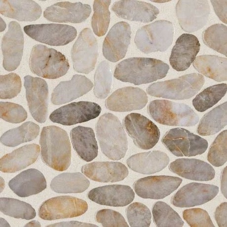 Creamy Sand Marble & Limestone Mosaic 13" x 13" Saw Cut