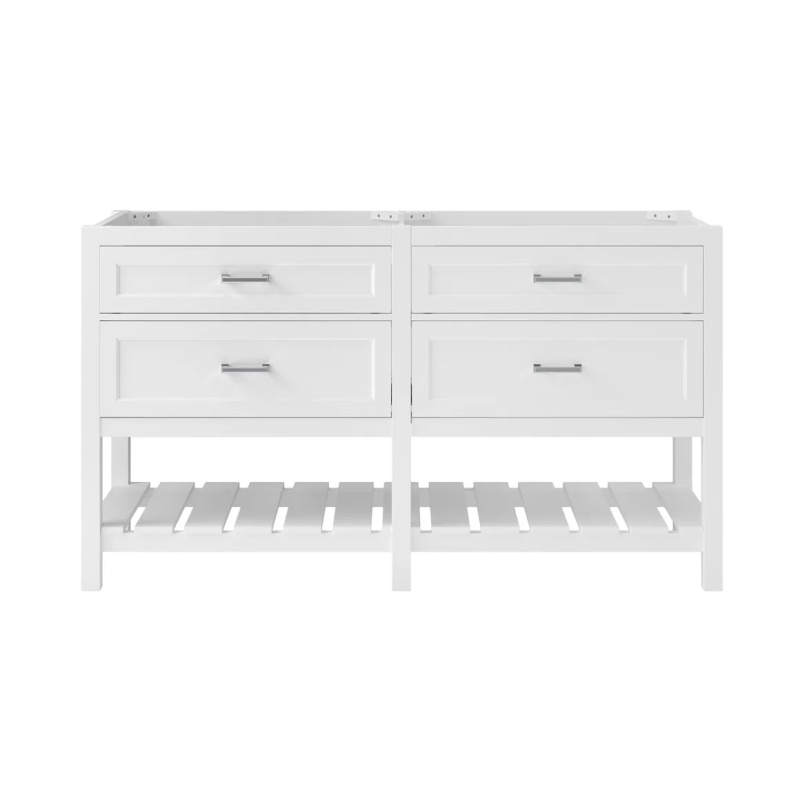 Lawson White Wood Freestanding Bathroom Vanity - 60" - White