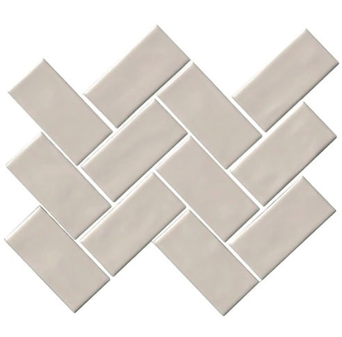 Artezen Nordic Sand Ceramic Mosaic - 2" X 4" Herringbone - Glossy