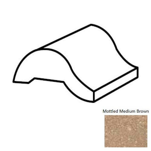Keystones Unglazed Mosaic Mottled Medium Brown Porcelain Floor Trim - 1" X 2" Swimming Pool Nosing - Matte