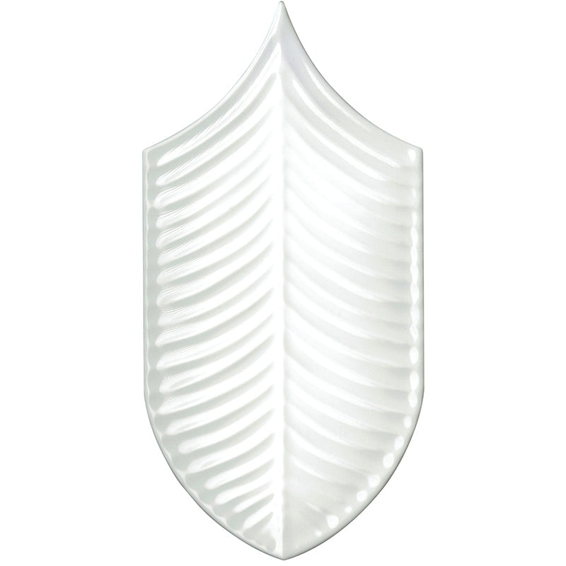 Fiji White Ceramic Mosaic – Leaf – Glossy