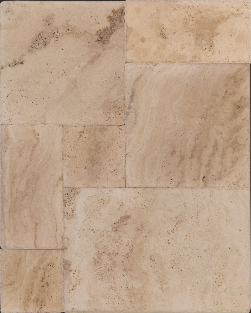 Tiramisu Travertine Versailles Pattern - Chiseled & Brushed - Various Sizes