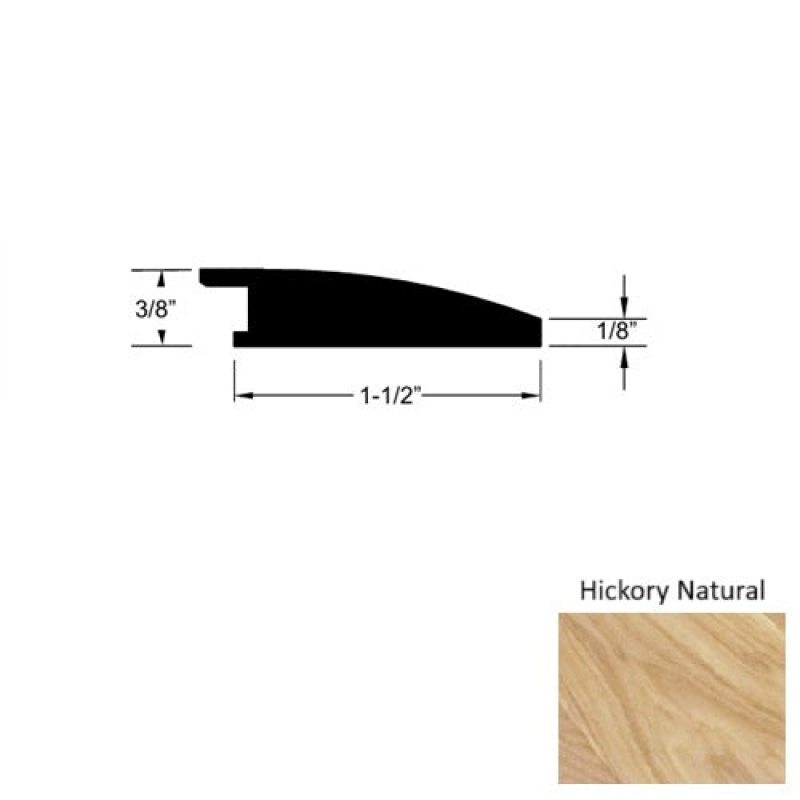 El Paso Hickory Natural Hardwood Moulding / Trim - 1 1/2" X 78" Reducer - Urethane