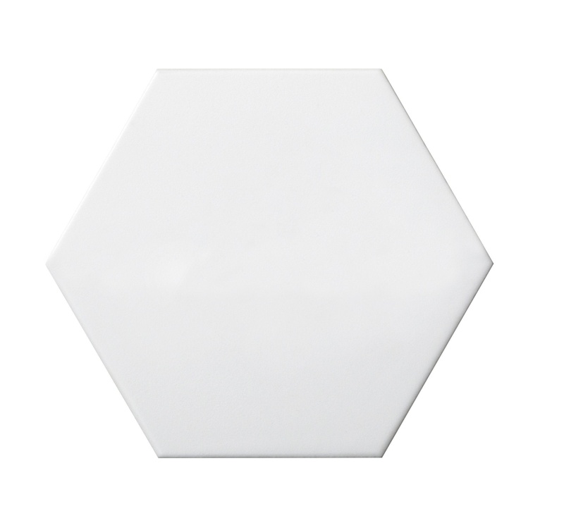 Code White Smooth Ceramic Tile - Matte - Hexagon