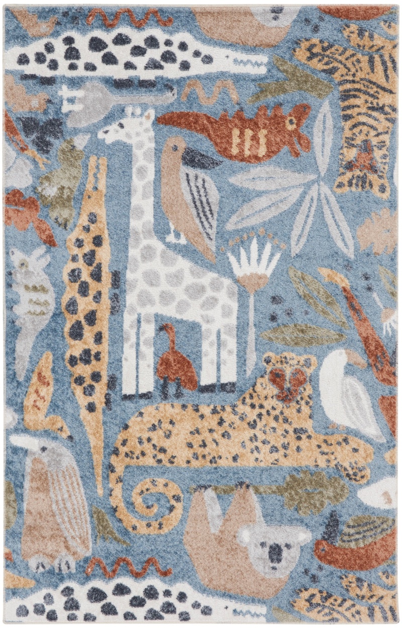 Astra Machine Washable Multicolor Kids Area Rug