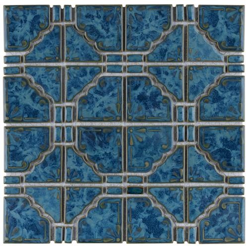 Moonbeam Pacific Blue Porcelain Mosaic Tile