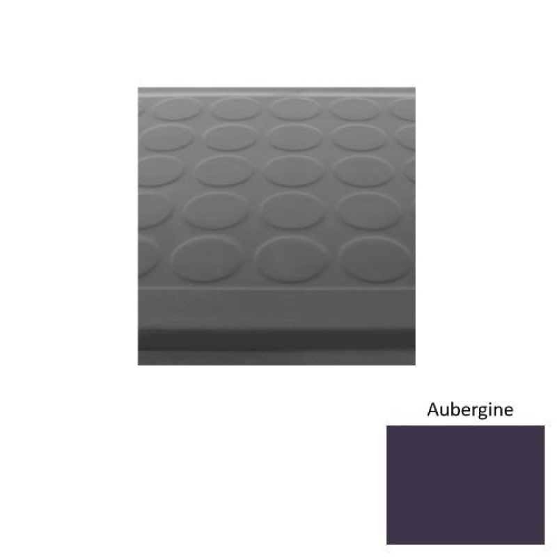 Solid 92 Aubergine Low Profile Raised Circular Rubber (Sq) With Galley Red Abrasive Strip Stair Tread With Dupont Kevlar - Textured