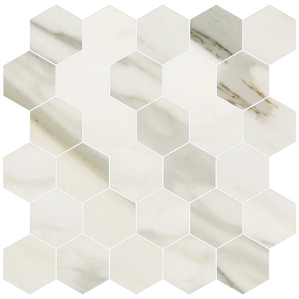 Canzona Lyric Amber Porcelain Mosaic - 2" Hexagon