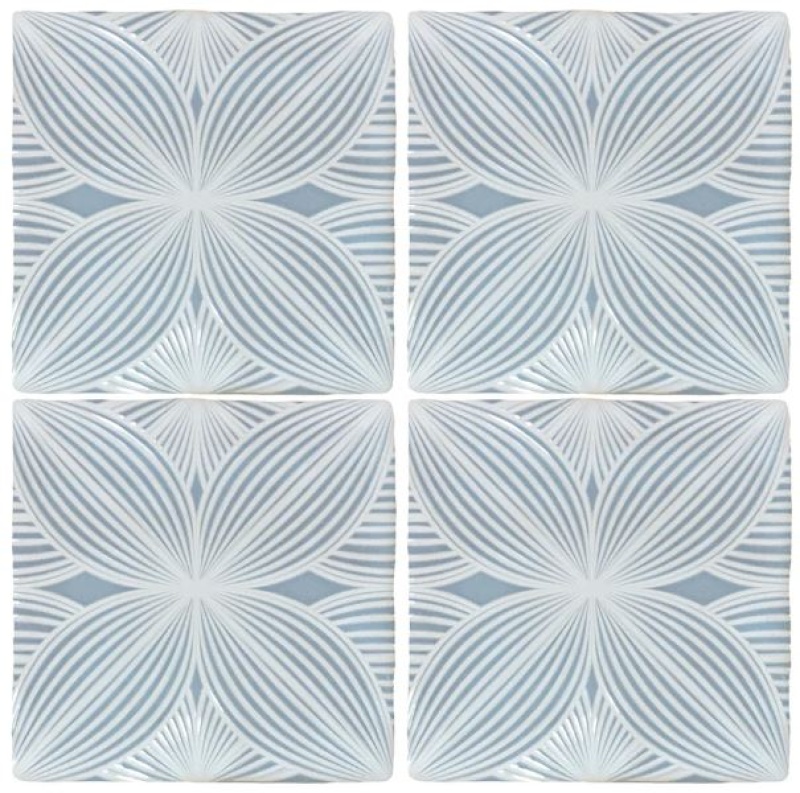 Melody Lyric Blue Audrey Decor Ceramic Tile - Glossy - 5" X 5"
