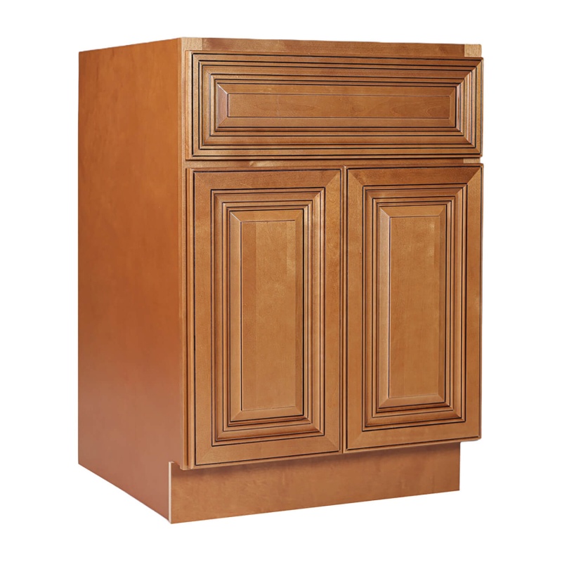 Coffee Glaze Wood Kitchen Sink Base Cabinet - 33" X 24" X 34.5" (Assembly Required) - Coffee Glaze