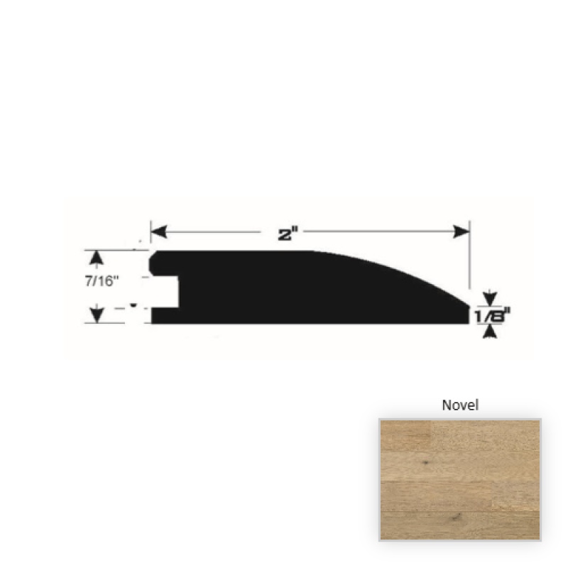 Contempo European White Oak Novel Hardwood Moulding / Trim - 90" Reducer - Ultra Matte Polyurethane