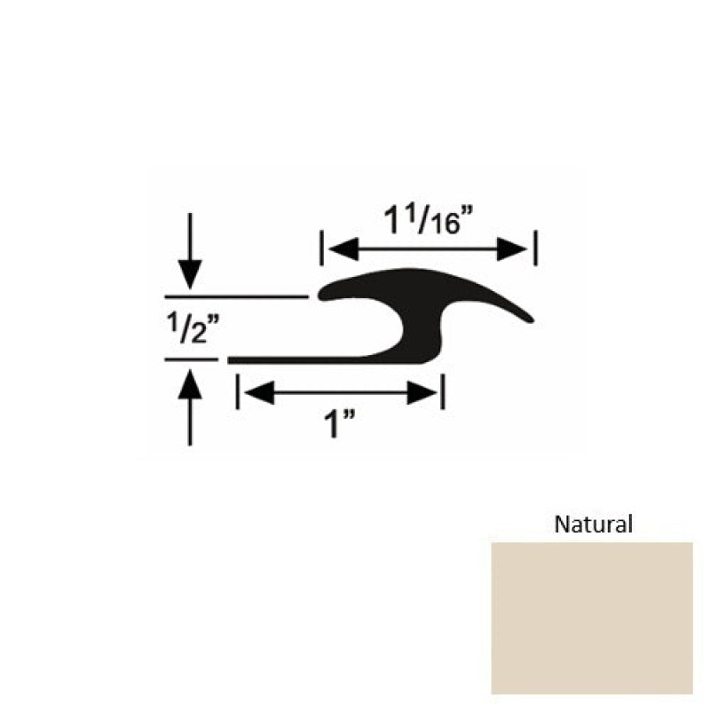 Solid 56 Natural Rubber Tile / Carpet Joiner