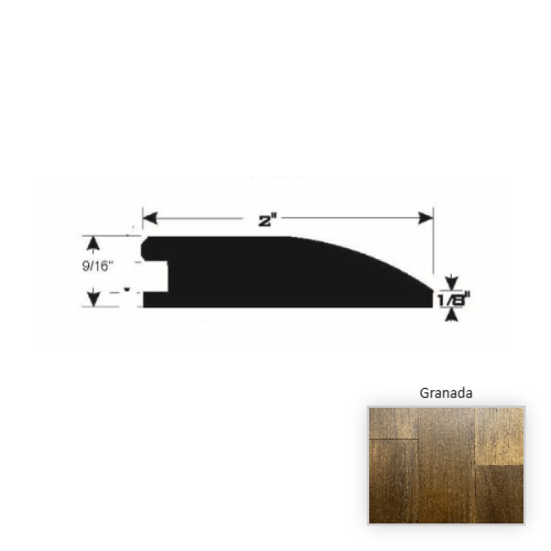Barcelona European Walnut Granada Hardwood Moulding / Trim - 90" Reducer - Uv Urethane