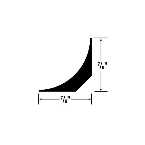 Black Vinyl 195 Cove Stick Fillet 7/8" x 12 Ft