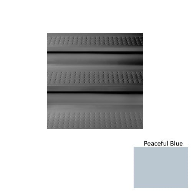 Solid 96 Peaceful Blue Vantage With Riser Rubber (Sq) With Galley Red Abrasive Strip Stair Tread With Dupont Kevlar - Textured