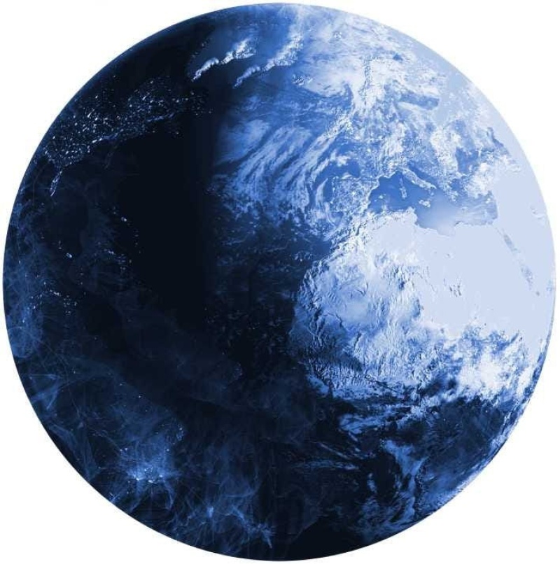 Imagination Blue Ima10 Polyester Contemporary Area Rug - 5 Ft X Round - Blue