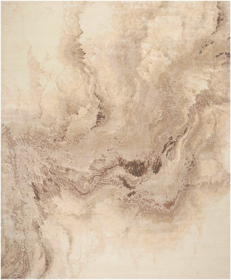 Christopher Guy Wool & Silk Sand Cgs35 Wool Blend Contemporary Area Rug - 6 Ft X 9 Ft - Sand