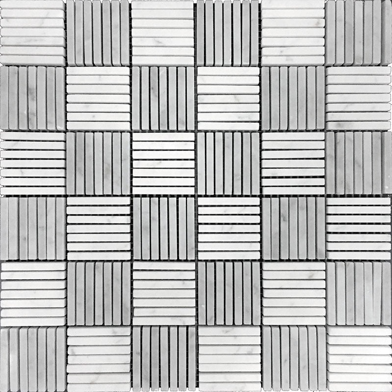Dc Metro Bianco Carrara Marble Mosaic - Potomac - Polished