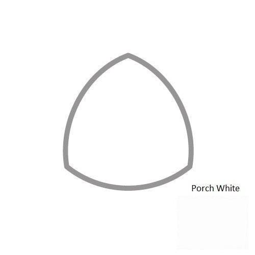 Provincetown Porch White Ceramic Wall Trim - 1" X 1" Beak - Glossy