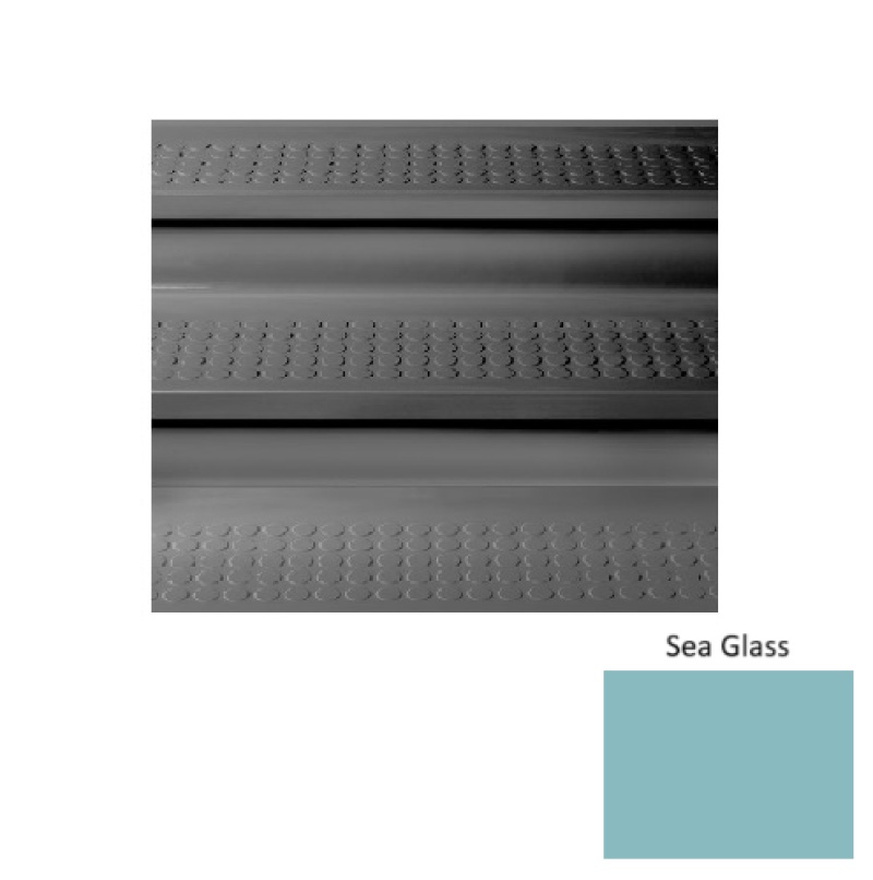 Solid 96 Sea Glass Vantage Raised Circular Rubber (Sq) Stair Tread With Riser - Textured