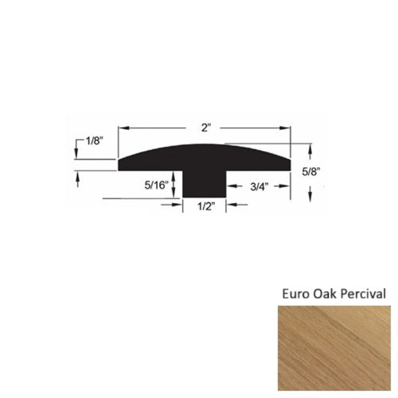Avalon Euro Oak Percival Hardwood Moulding / Trim - 2" X 78" T Molding - Urethane