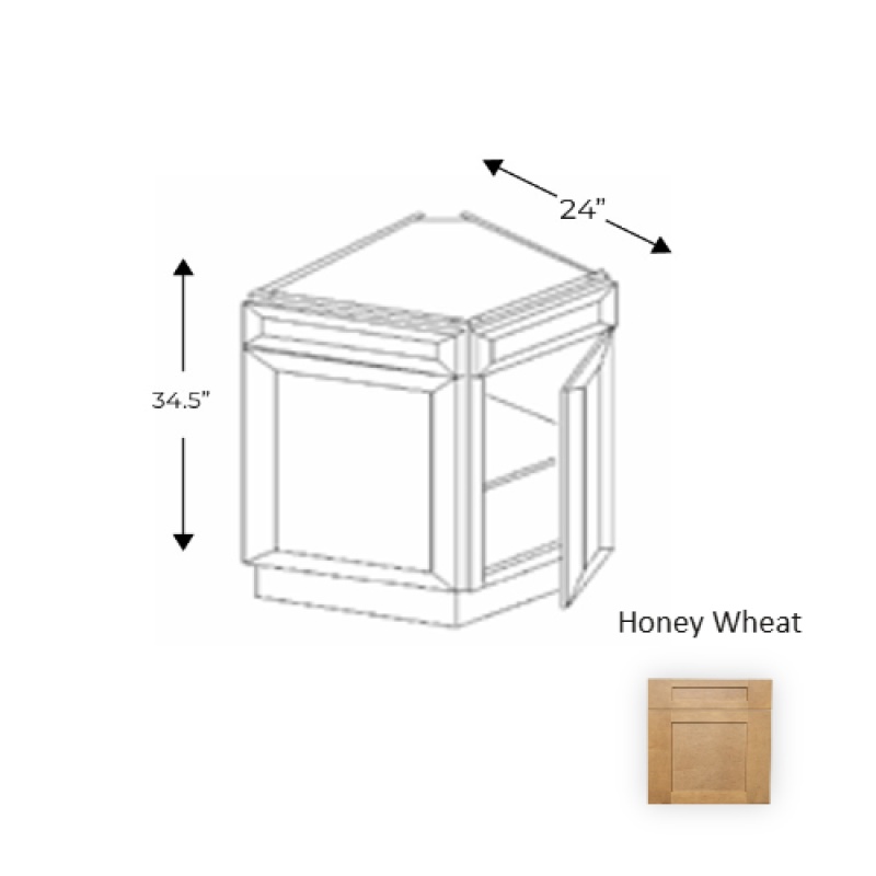 Framed Shaker Deluxe Honey Wheat Base Cabinet