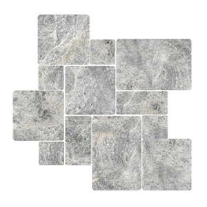 Tundra Gray Limestone Paver Versailles Pattern