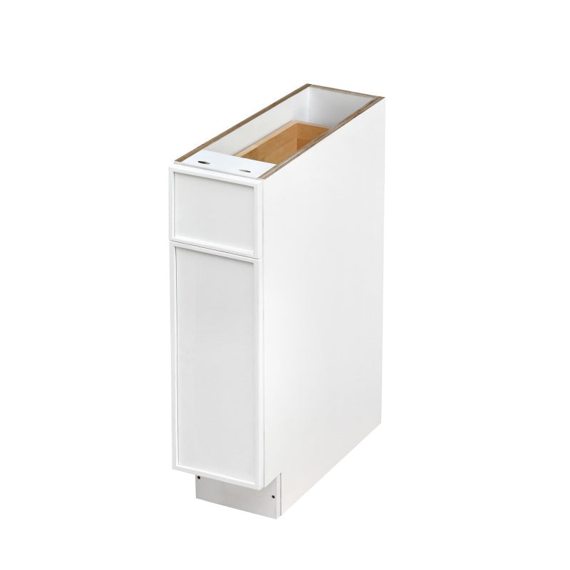Shady White Slim Shaker Wood Kitchen Base Cabinet