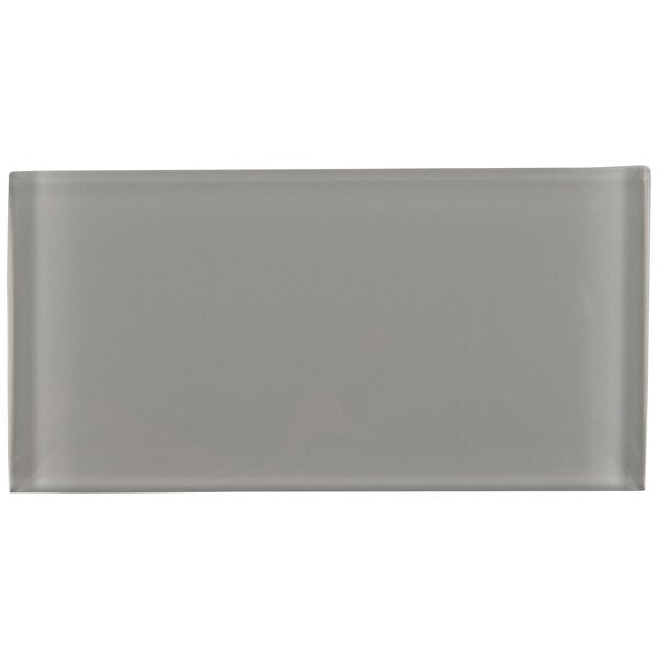 Oyster Gray Glossy Glass Tile, 4" x 12"